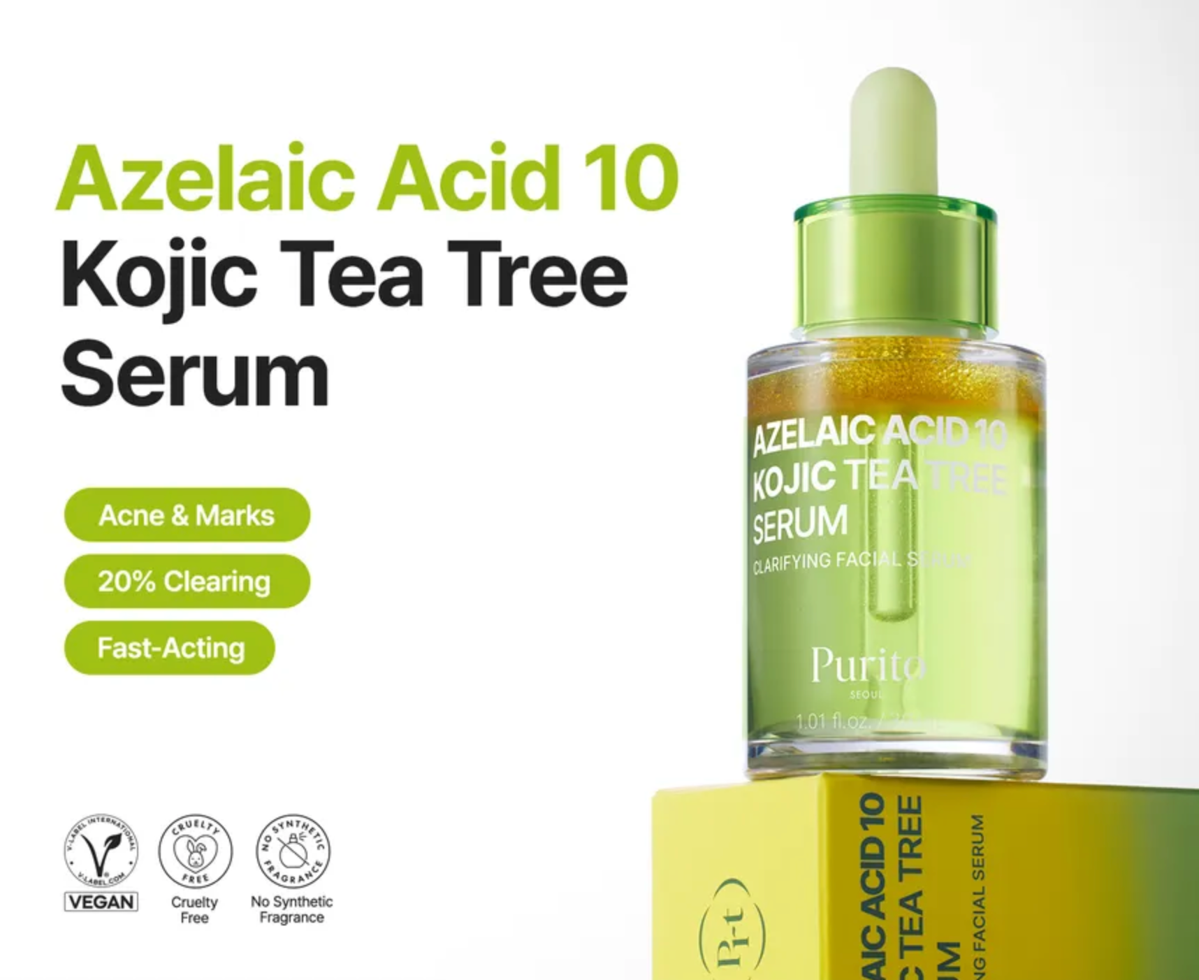 Purito SEOUL Azelaic Acid 10 Kojic Tea Tree Serum