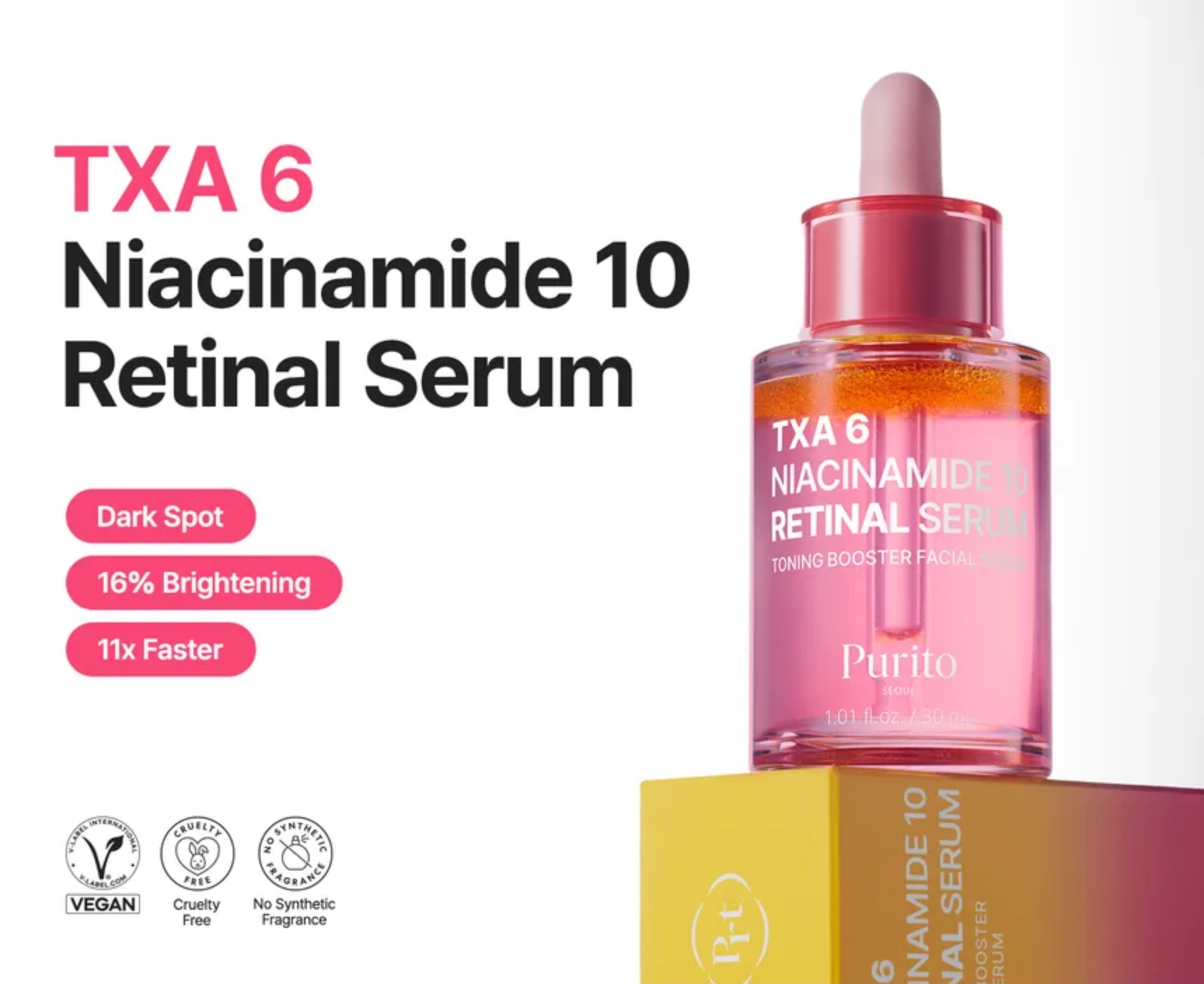Purito SEOUL TXA 6 Niacinamide 10 Retinal Serum